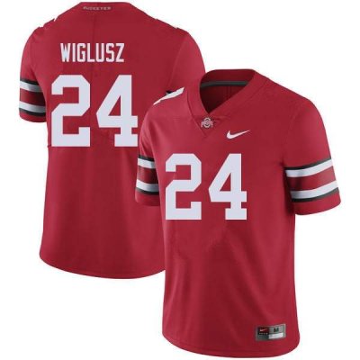 Men's Ohio State Buckeyes #24 Sam Wiglusz Red Nike NCAA College Football Jersey September ZLP6544KG